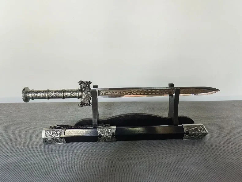 44cm Ancient Sword Model with Antique Bronze Finish, Detailed Metal Craftsmanship for Wall Display, Unsharpened Gift for Men