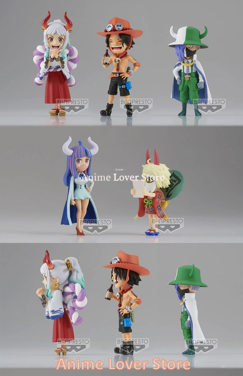 Bandai Banpresto Original One Piece WCF The Island of Ghosts VO.2 Ace Yamato Page One Ulti Anime Figures Toys for Kids Gift
