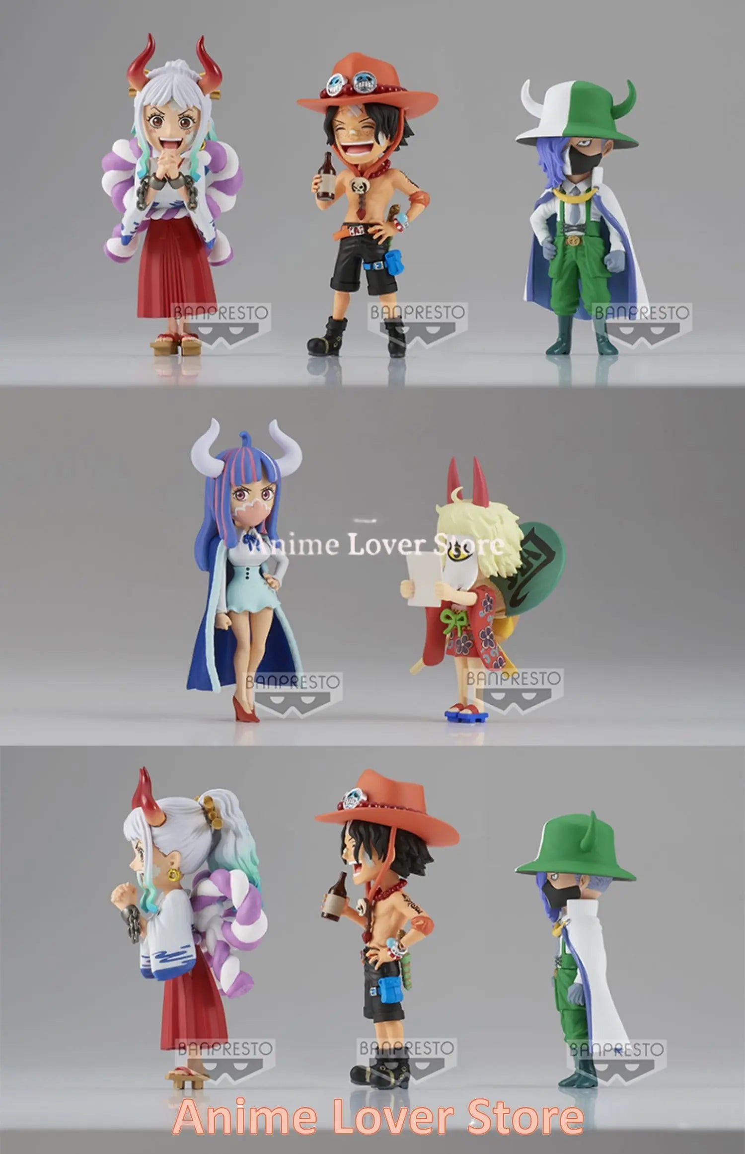 Bandai Banpresto Original One Piece WCF The Island of Ghosts VO.2 Ace Yamato Page One Ulti Anime Figures Toys for Kids Gift