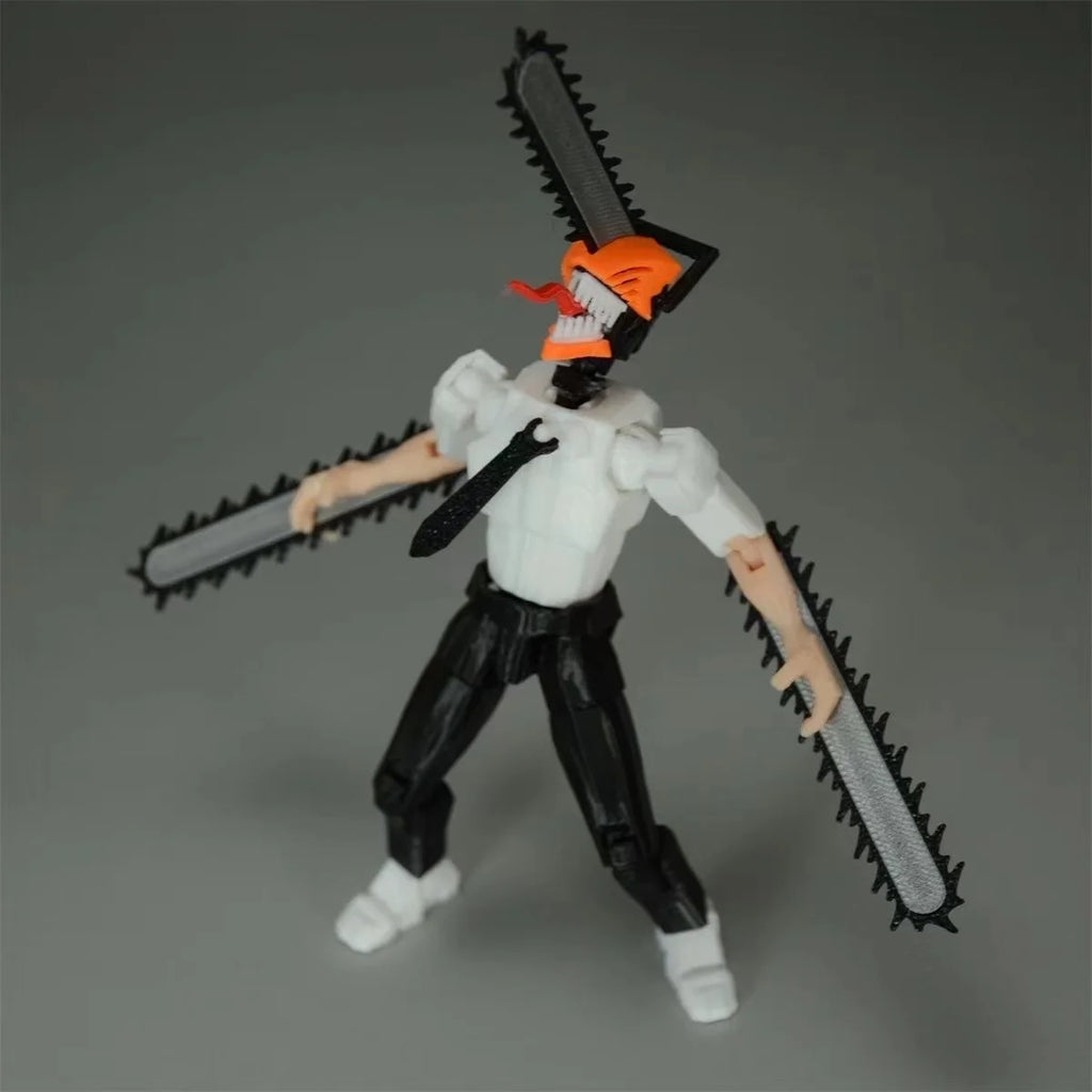 3D Printed Chainsaw Man Anime Multi-Jointed Shapeshift Character Toys Action Figures Mannequin Model Soldiers Ornaments Gifts
