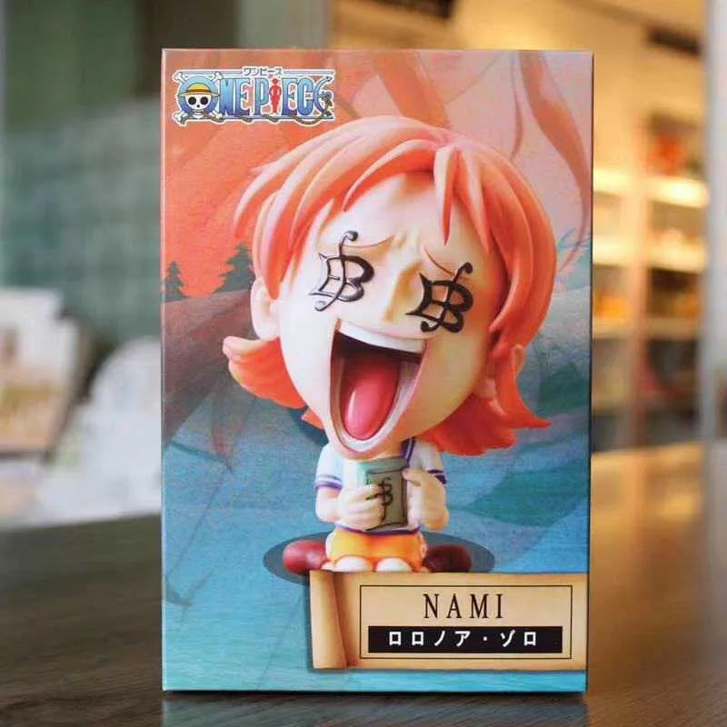 FigureCrazy One Piece FRANKY Q Laughing Out Sitting Cute Ver. PVC Action Figures OP Luffy Zoro Nami Brook Chopper Usopp 10cm