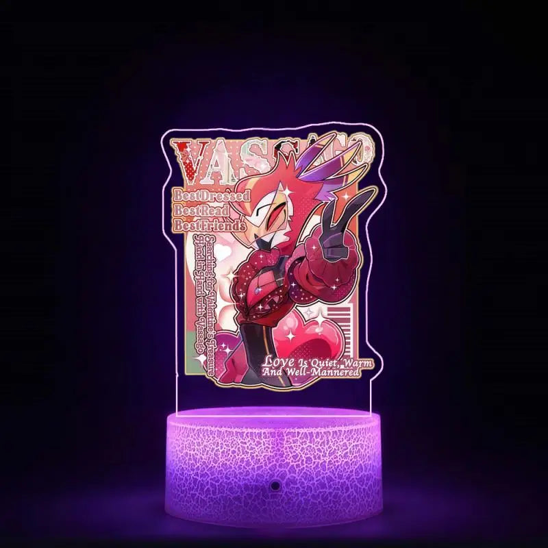 Night Light for Helluva Boss Moxxie Millie Loona Octavia Stella Vassago Asmodeus Colorful Lights Anime Cartoons Bedside Lamp