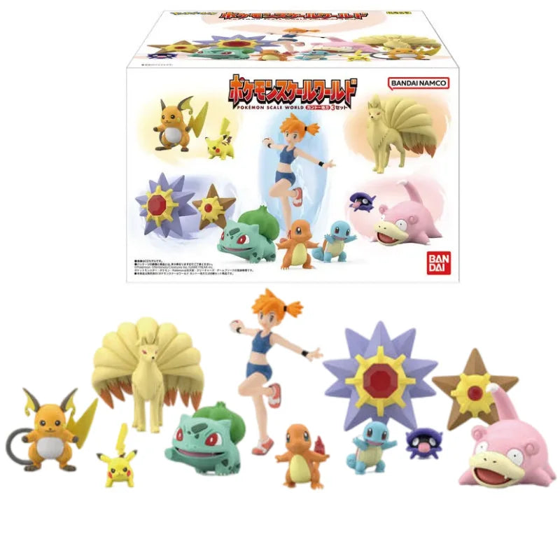 BANDAI Pokemon Figures Scale World Sinnoh Region Johto Region World Hoenn 2 Set Haruka Hikari Hibiki Anime Child Christmas Gift