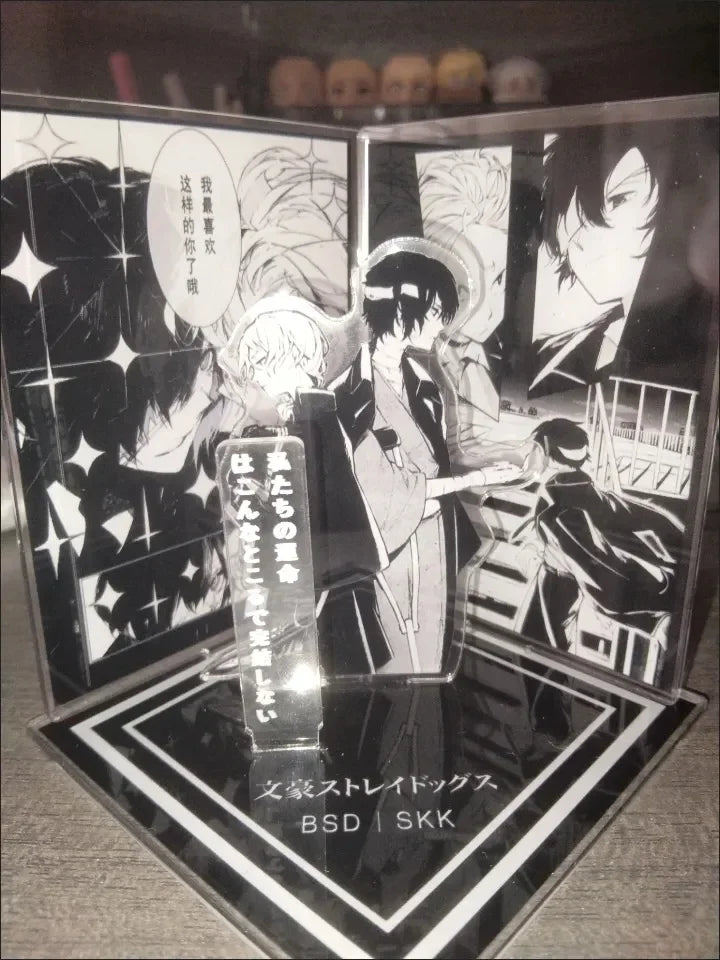 Anime Action Toy Figures Scene Combination Furnishing Articles Dazai Osamu Nakahara Chuya Acrylic Doll Collection Friend Gift