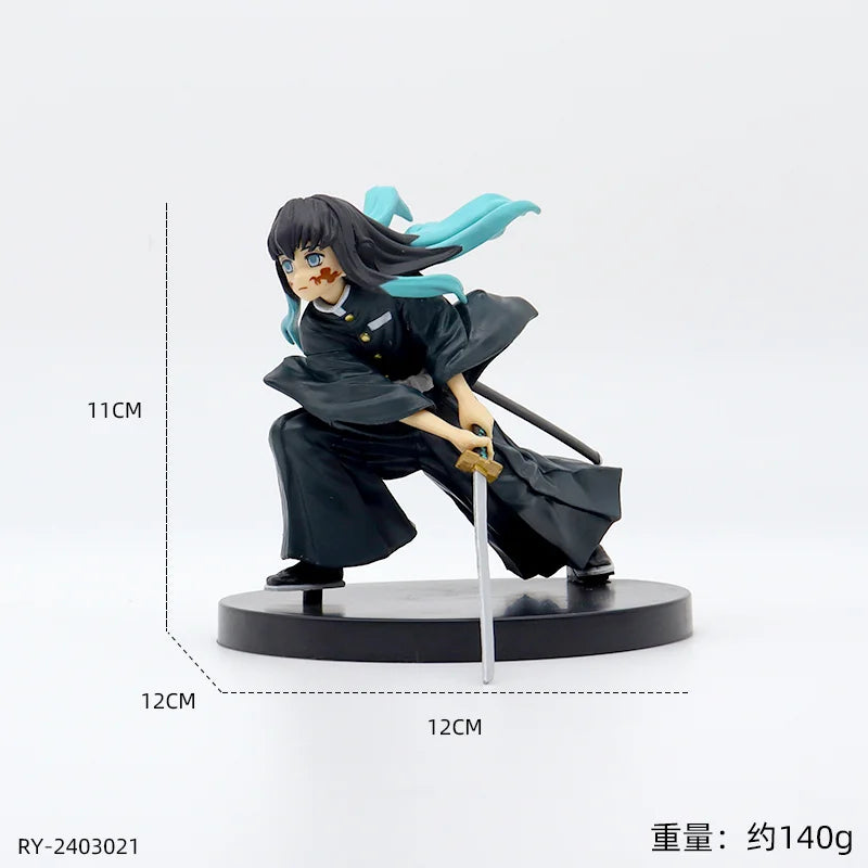 Demon Slayer Action Figures Tanjirou Nezuko Zenitsu Kanroji Mitsuri Muichirou Uzui Tengen Anime Figure Collection Model Doll Toy