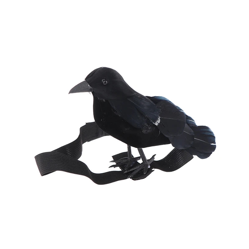 Black Crow Ornament with Shoulder Elastic Band - Halloween Party Cosplay Prop