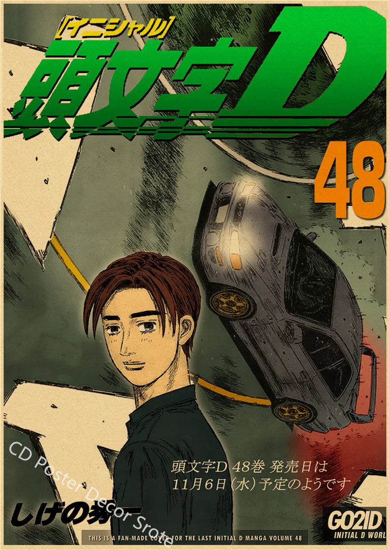 Initial D Kraft Paper Poster