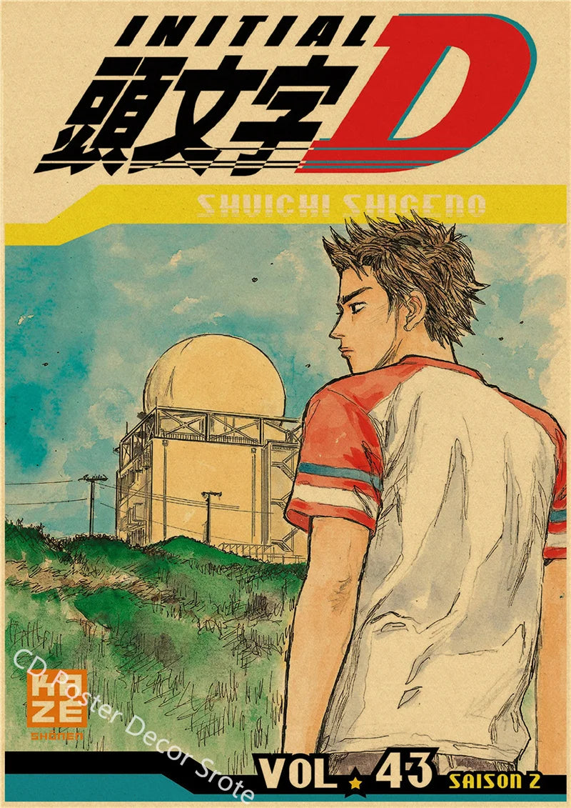 Initial D Kraft Paper Poster