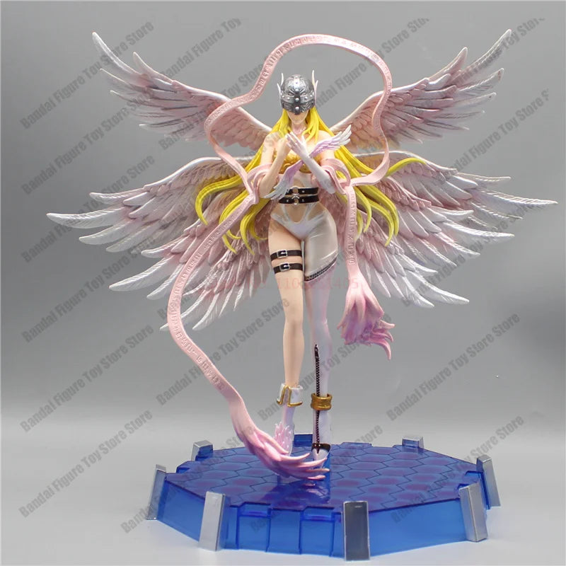 28cm Anime Digimon Adventure Figures Angewomon Angemon LED Action Figurines PVC Statue Model Collection Doll Toys Children Gift