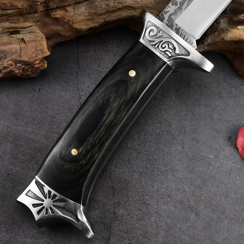 Outdoor Camping Survival Knives 7cr13mov Blade Wood Handles Self-defense Wilderness Tactics Straight Knives Military Knives