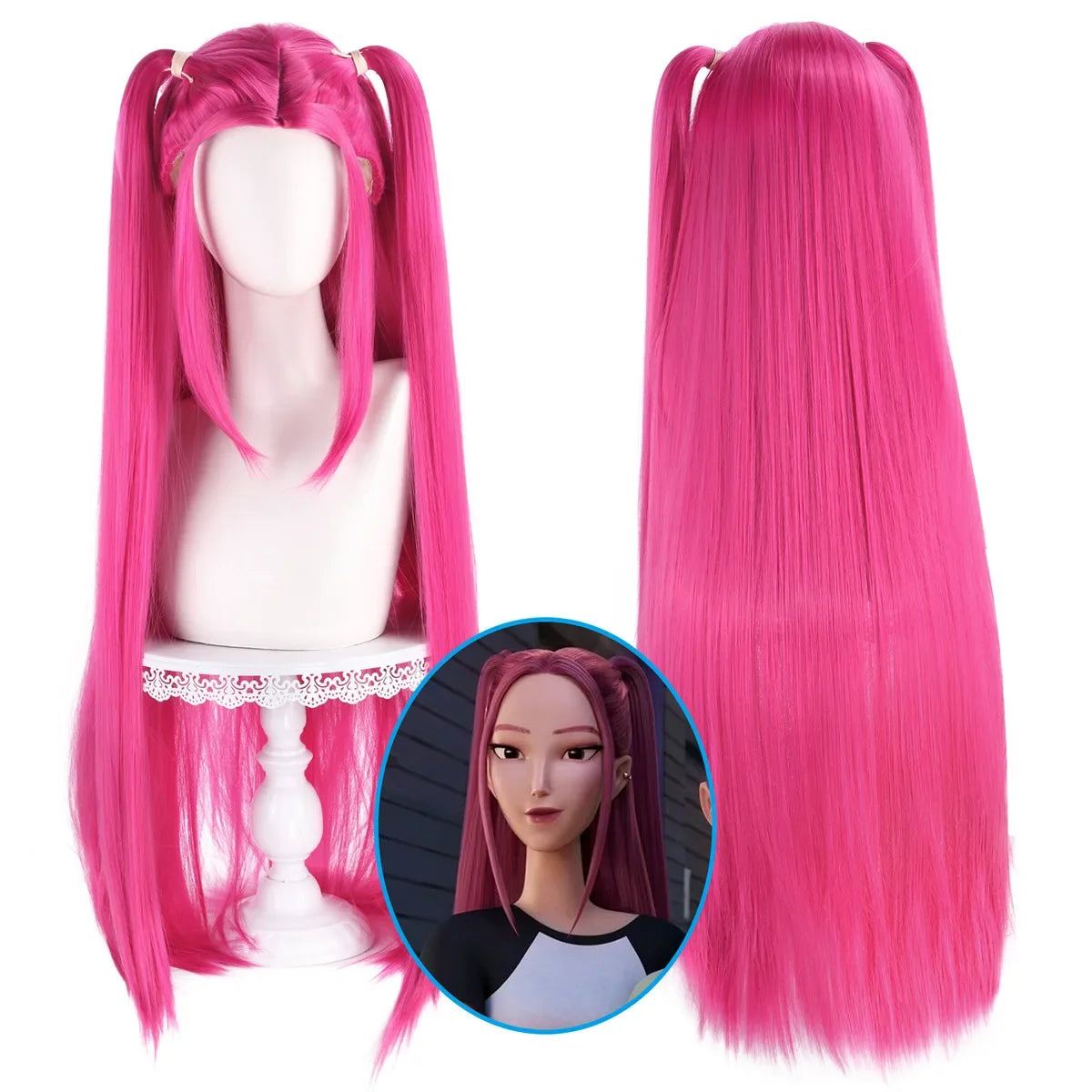 Cosplay Wig  Mir-a Rum-i Zo-e Purple Black Red Long Hair Heat Resistant Synthetic Wigs Carnival Props