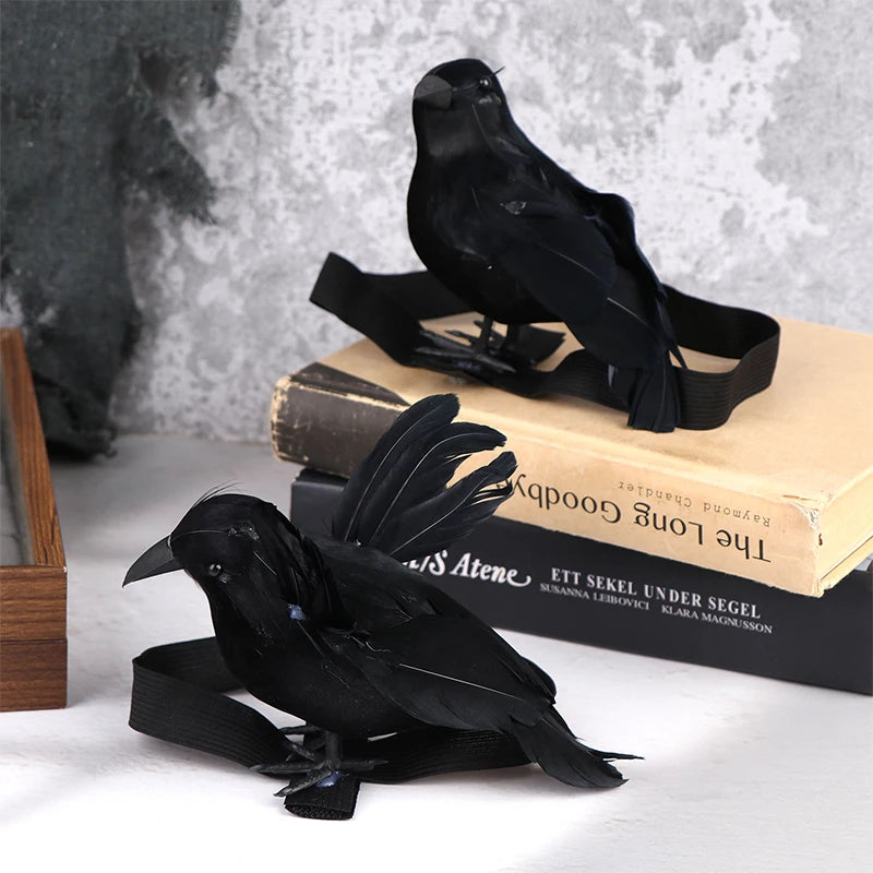 Black Crow Cosplay Prop with Shoulder Band for Halloween Holiday Party