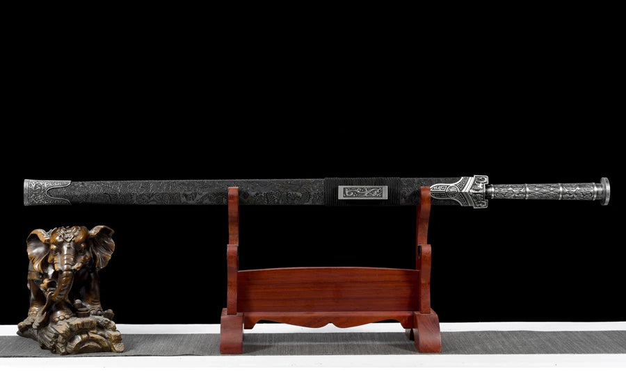 Chinese Kongfu Han Sword T10 Carbon Steel Blade Real Handmade Full Tang Sharp Ready Battle Metal Handle Ice Soul Warrior Katanas
