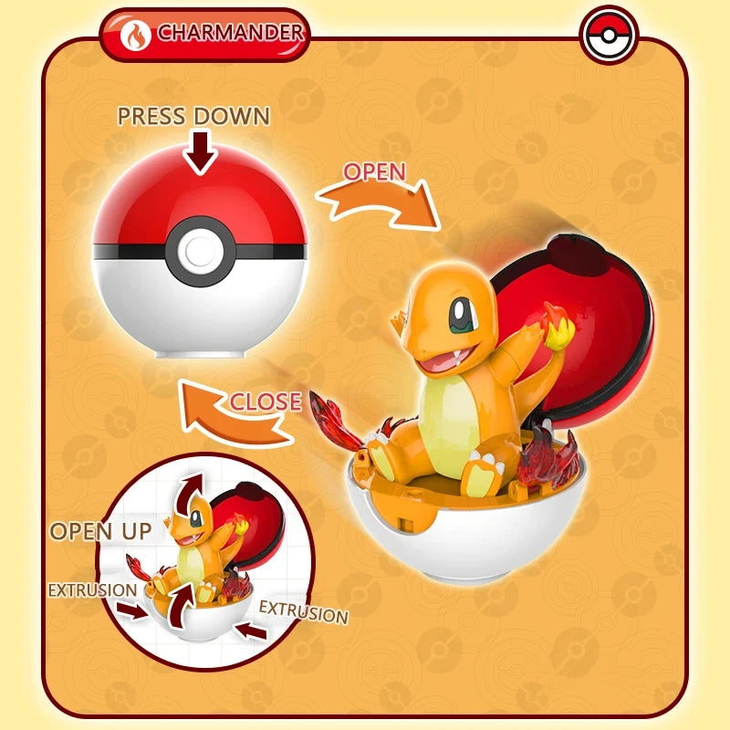 Pokemon  Genuine 6 Different Styles Toy Set Pokeball Pocket Monster Pikachu Eevee Charizard Gyarados Blastoise Figures Model