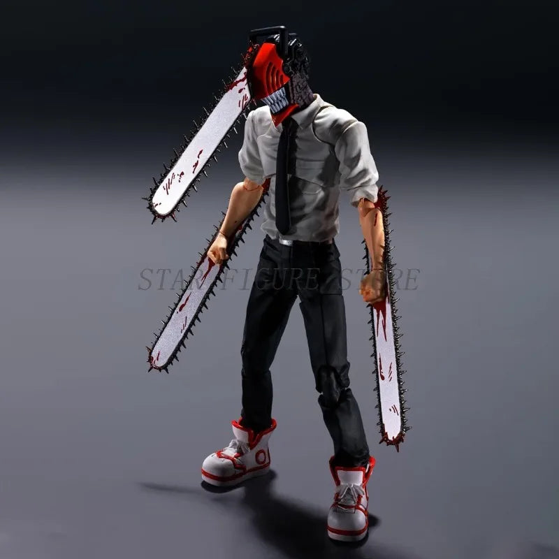 Chainsaw Man Action Figure SHF Denji Joint Movable Figurine Toys PVC Ornaments Doll 15cm Anime Electric Saw Demon Figures Model