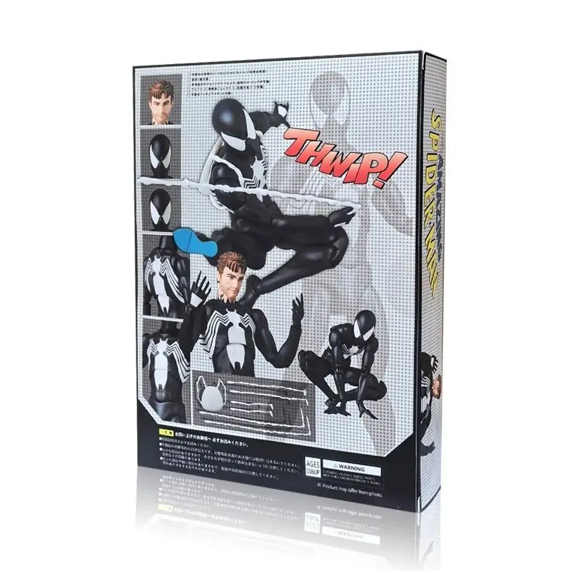 CT 1/12 The Amazing Spider-Man MAFEX 147 S.H.Figuarts Spider Man Venom symbiotic Black Suit Anime  Action Figures 6" Model Toy