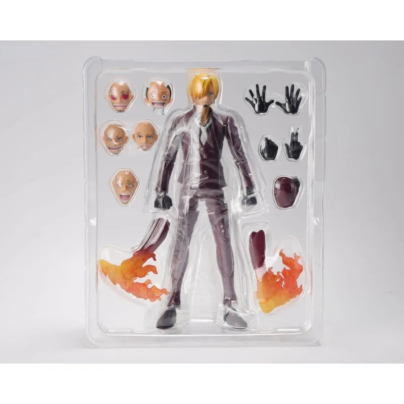 In Stock Genuine Bandai SHF One Piece Series Luffy Zoro Sanji Yonko Kaido Kid Trafalgar Law Action Figures Hand Model Collection