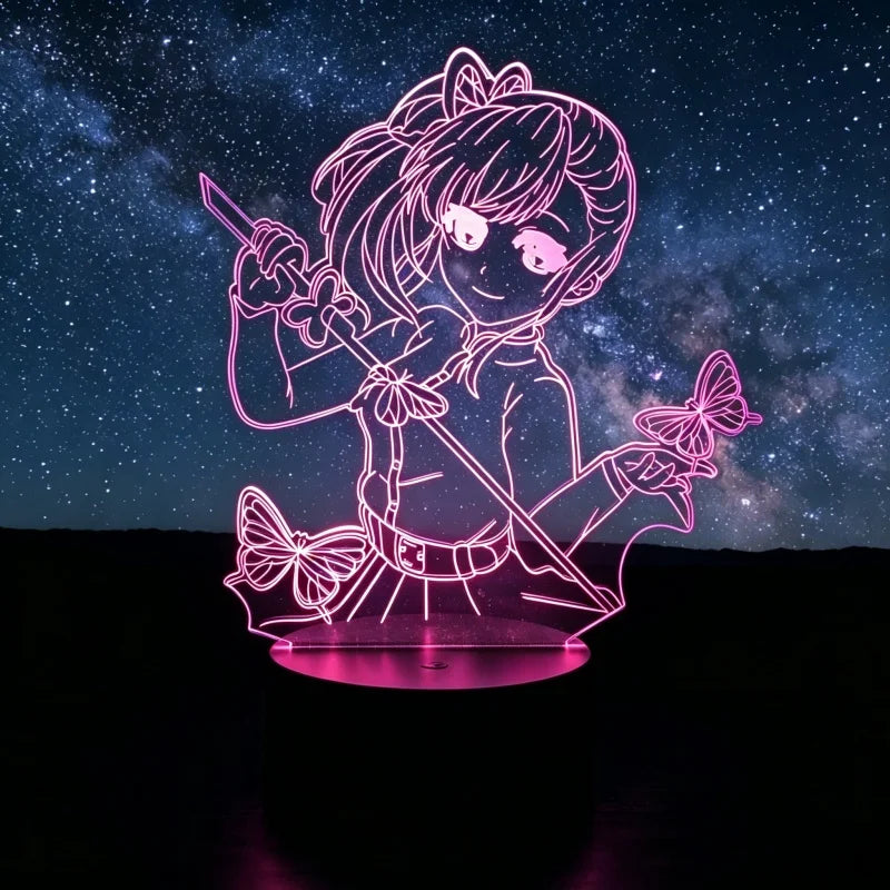 Anime Demon Slayer 3D Illusion Lamp Tanjiro Nezuko Kamado LED Night Light for Demon Slayer Fans Bedroom Decoration Birthday Gift