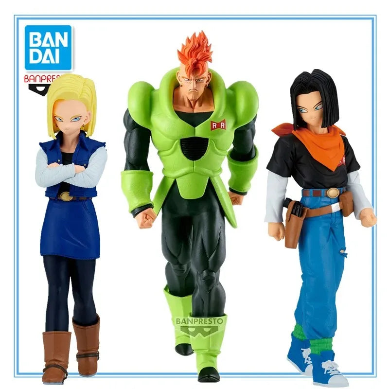 In stock Bandai Banpresto Dragon Ball Z Solid Edge Works The Departure Android 16 17 18 Collectible Model Toys Figures Gift