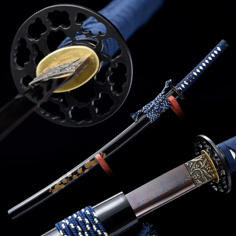 Masahiro Katanas Folded Blue Blade Home Decoration Swords Handmade Full Tang 41 Inch Last Warrior Swords