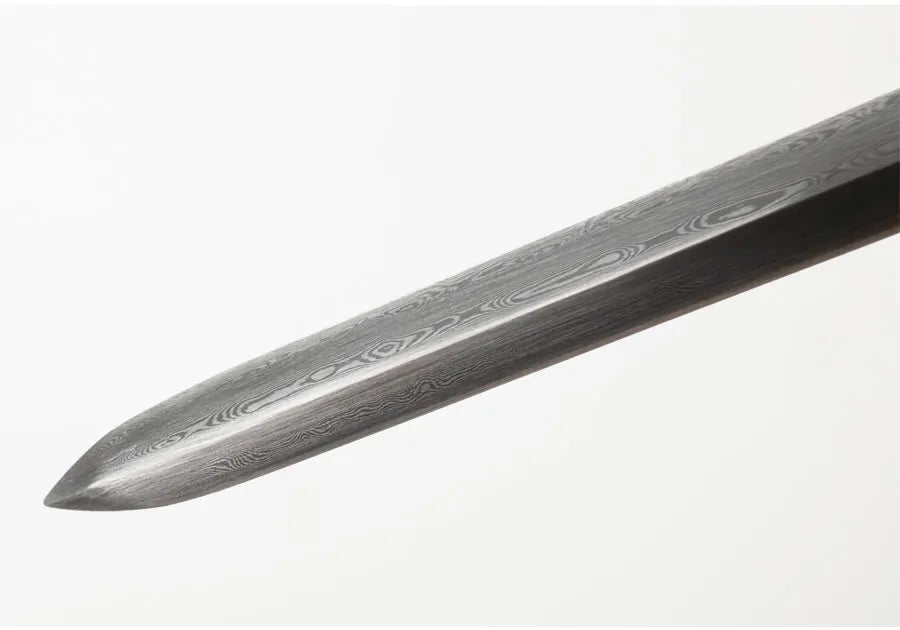 Chinese Staff Sword Folded Steel Damascus Blade Sharp Real Rosewood Scabbard Walking Stick Samurai Swords Ready Battle Katanas