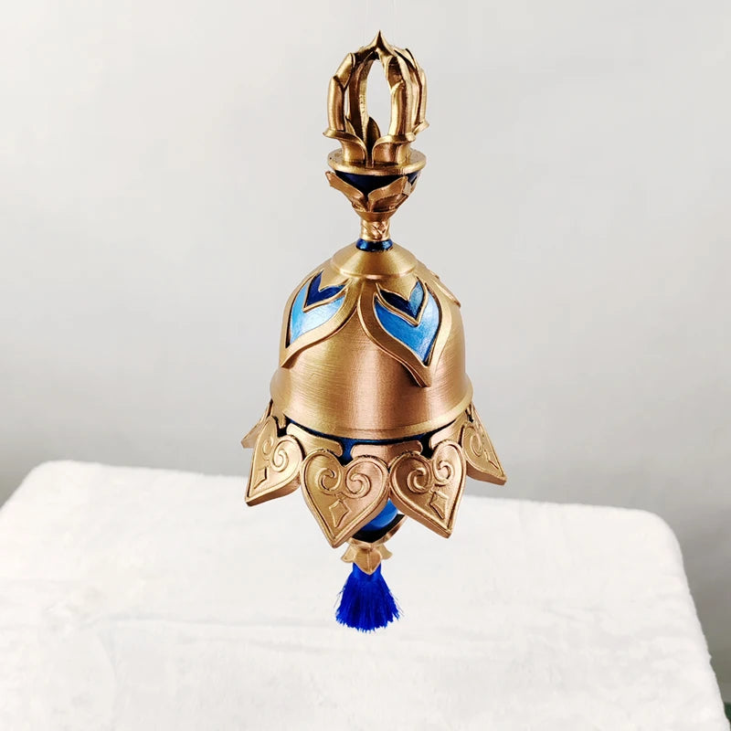 Genshin Impact Scaramouche Wanderer Cosplay Weapon Tulaytullah’s Remembrance 5-Star Catalyst The Bell Prop PLA Anemo Accessory