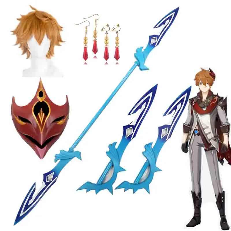 Genshin Impact Scaramouche Wanderer Cosplay Weapon Tulaytullah’s Remembrance 5-Star Catalyst The Bell Prop PLA Anemo Accessory