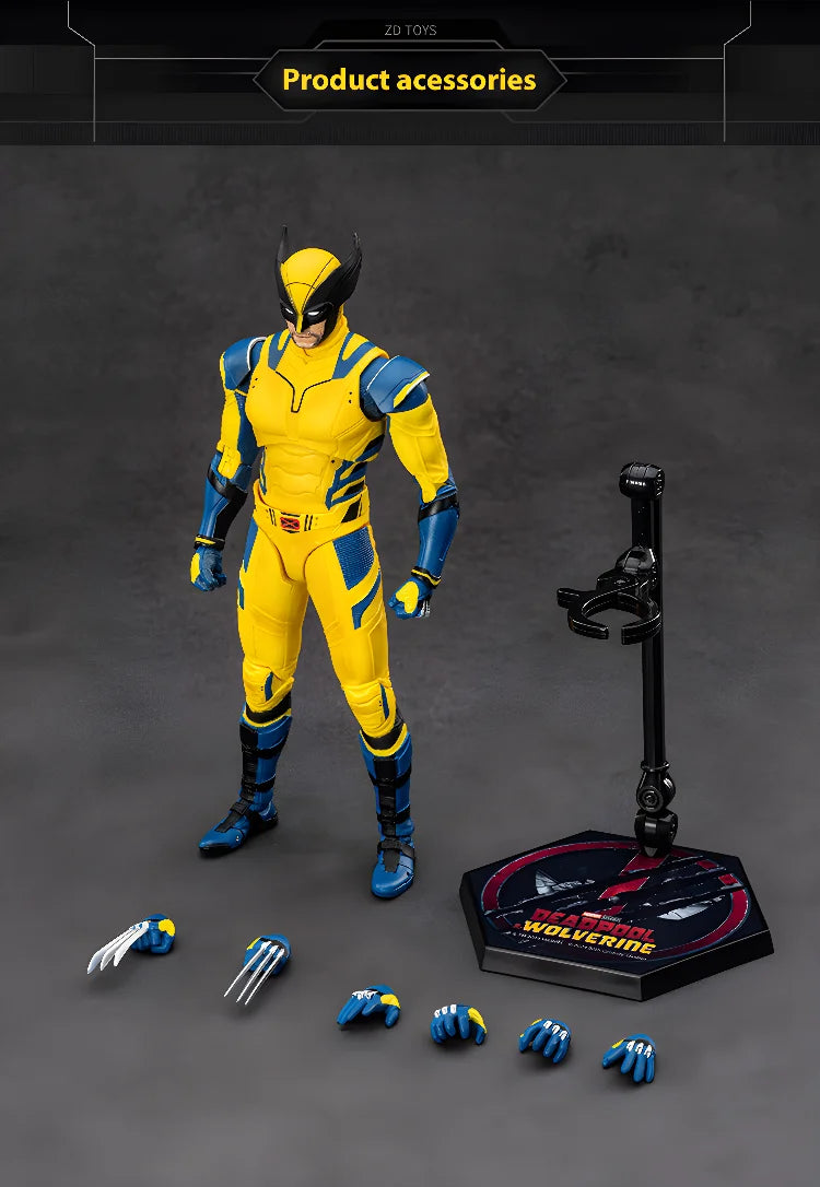 New ZD Toys Deadpool & Wolverine Model 7in 1/10 Action Figures Wolverine Model Marvel Superheroes Collection Ornaments Boy Gifts