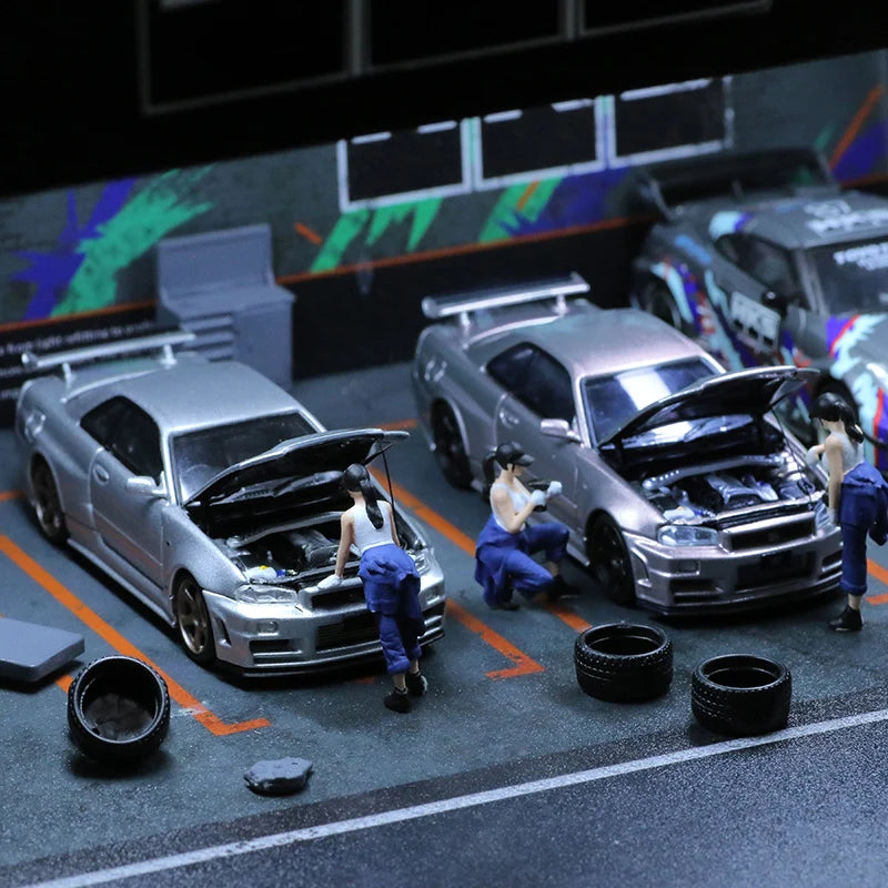 TIME MICRO MoreArt 1:64  Model Car Figures for Display&Collection Repair Women Set Scene for Display & Collection & Decoration
