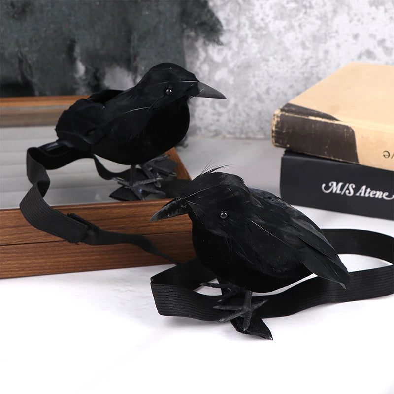Black Crow Cosplay Prop with Shoulder Band for Halloween Holiday Party