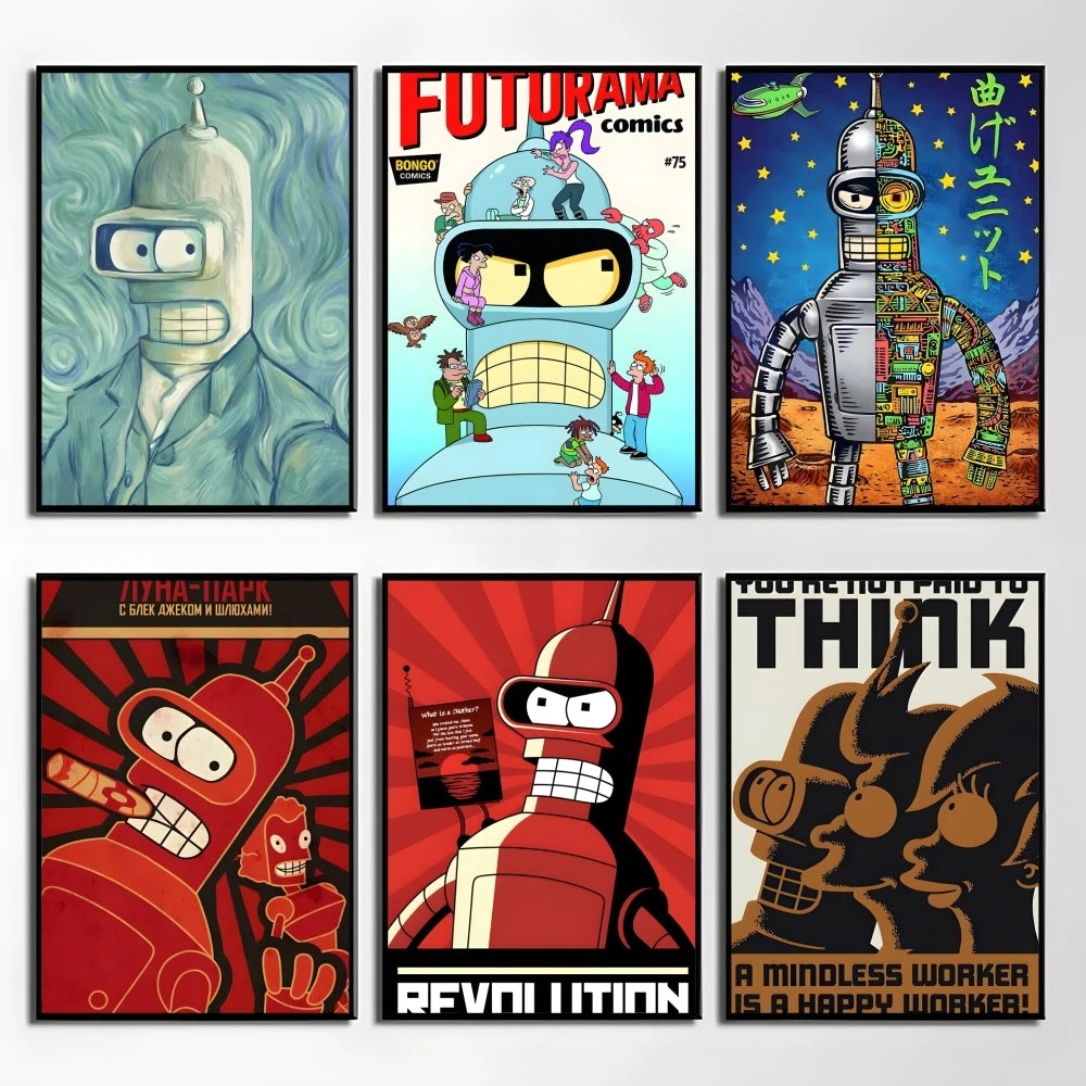Futurama Bender Anime Poster