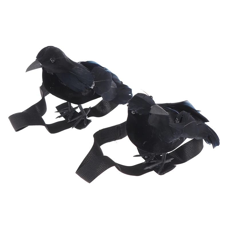 Black Crow Cosplay Prop with Shoulder Band for Halloween Holiday Party