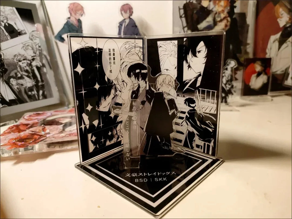 Anime Action Toy Figures Scene Combination Furnishing Articles Dazai Osamu Nakahara Chuya Acrylic Doll Collection Friend Gift