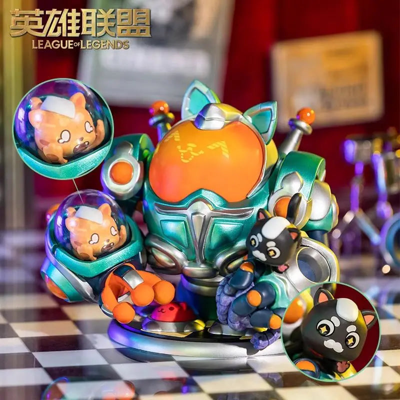 Original League of Legends Animation Game Peripheral Toys Jinx Teemo Poppy Vi Anime Action Model Figures Ornament Collection
