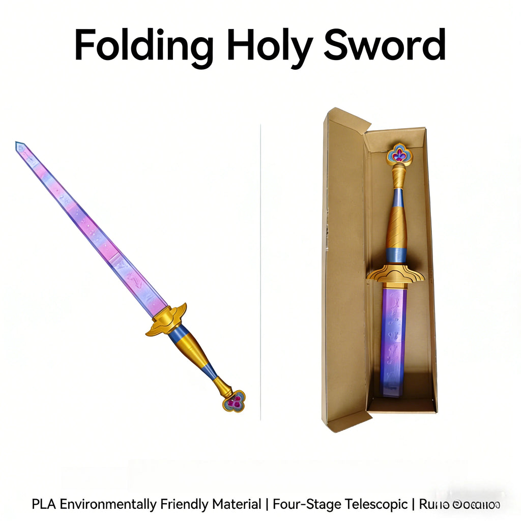 Purple Rumi Demon Hunter Sword Telescopic Cosplay Prop With Symbol Plastic Long Sword Fantasy Accessory Gift