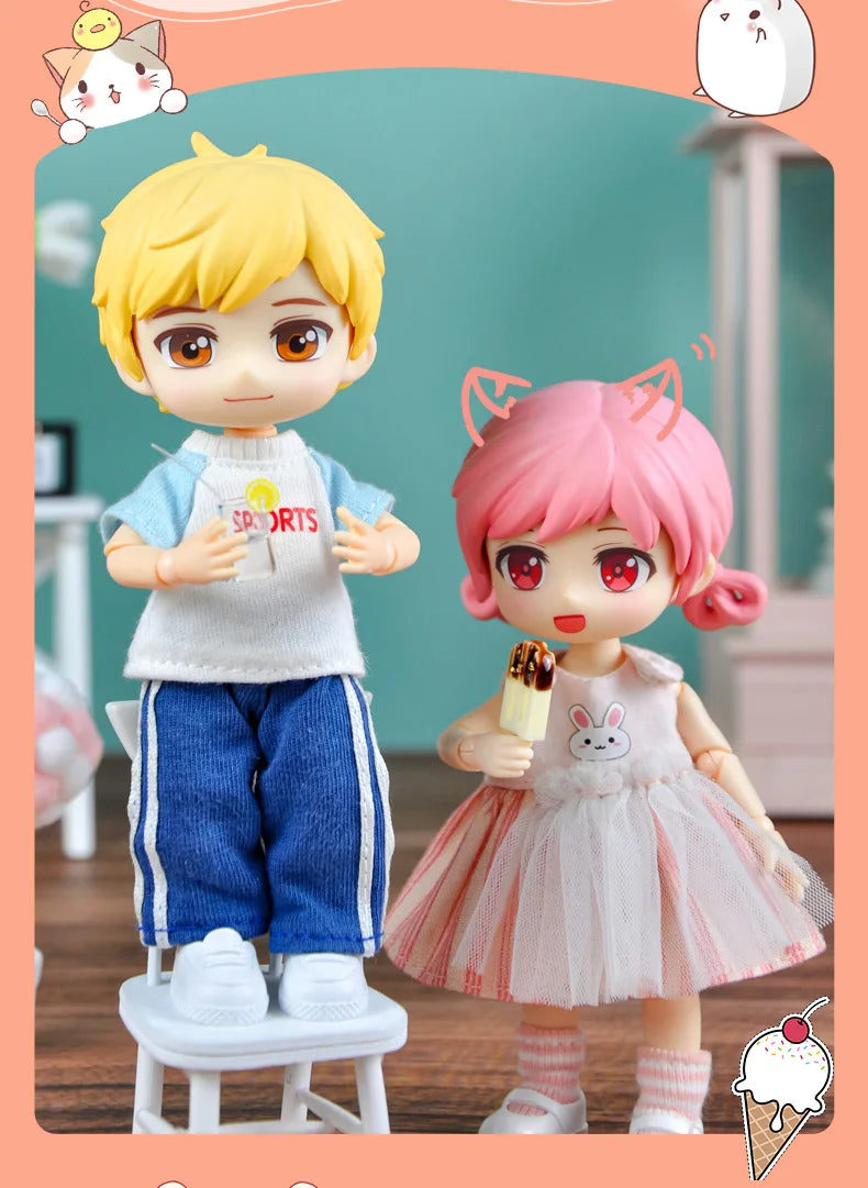 Ymy Doll Ob11 Movable Joint Girl Boy Doll Gsc Face 1/12Bjd Figures Anime Model Surprise Dolls With Doll Head, Body, Clothes