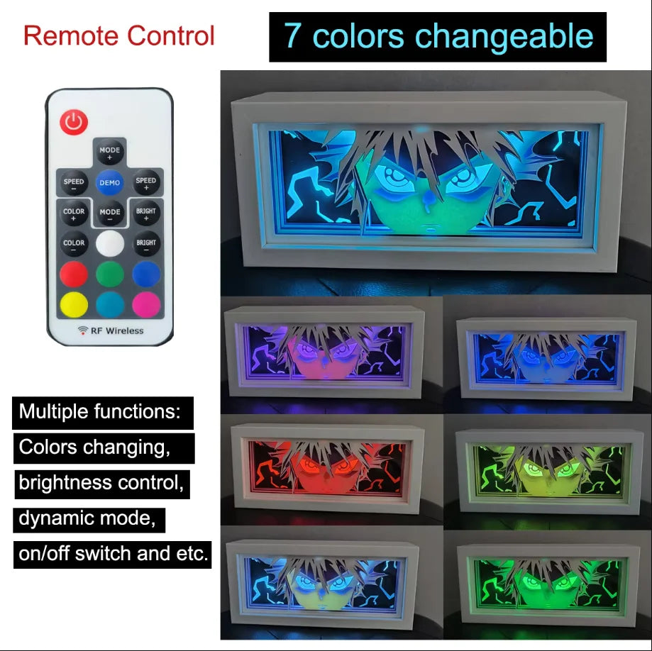 Anime Led Light Lamp For Room Decor Paper Cut Shadow Box Birthday Bedside Remote control Nightlight Manga Light Box Friend Gifts