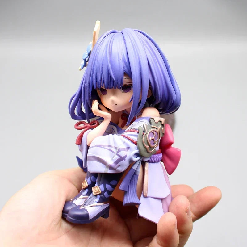 Anime Genshin Impact Raiden Figura Q Version Figure 14cm Raiden Shogun Figures Action Kawaii PVC Collection Decor Figurine Toys