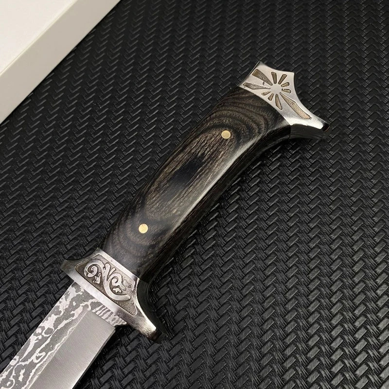 Outdoor Camping Survival Knives 7cr13mov Blade Wood Handles Self-defense Wilderness Tactics Straight Knives Military Knives