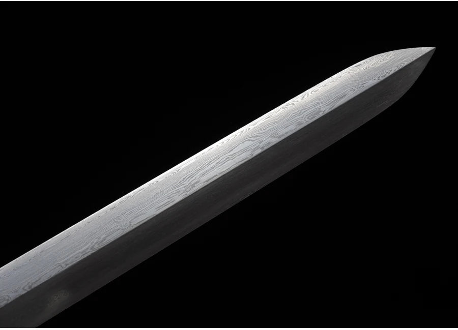 Chinese Cane Swords Folded Steel Damascus Blade Real Handmade Full Tang Sharp Walking Stick Sword Brass Dragon Weapon Katanas