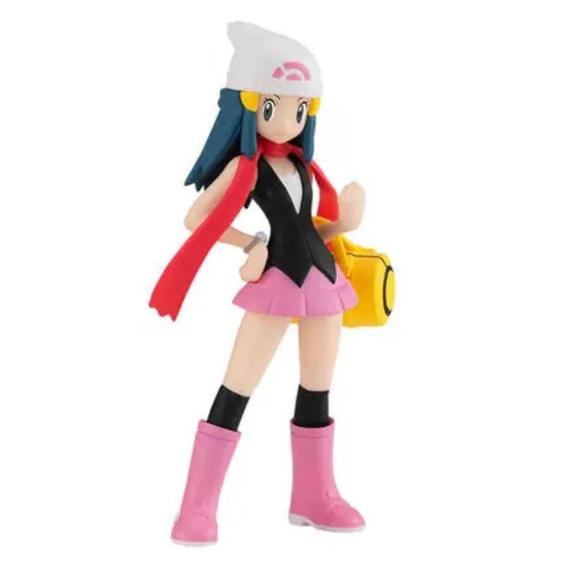 BANDAI Pokemon Figures Scale World Sinnoh Region Johto Region World Hoenn 2 Set Haruka Hikari Hibiki Anime Child Christmas Gift