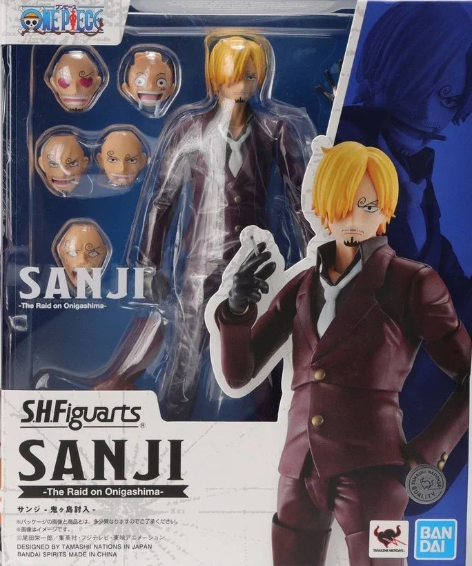 In Stock Genuine Bandai SHF One Piece Series Luffy Zoro Sanji Yonko Kaido Kid Trafalgar Law Action Figures Hand Model Collection