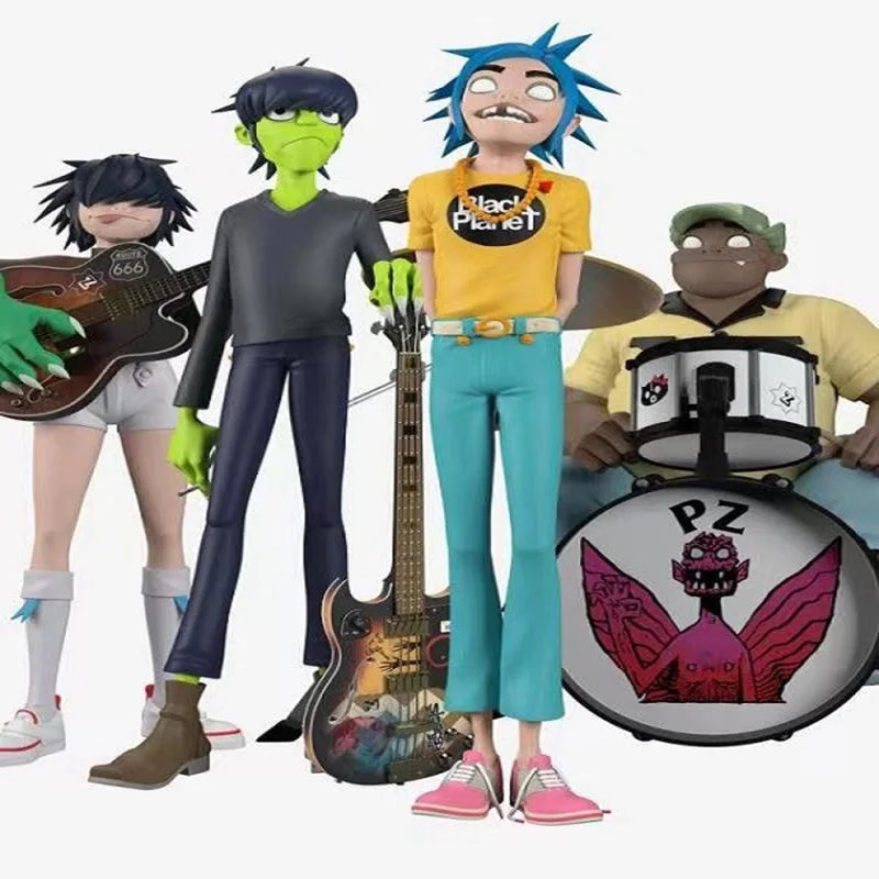 UK Virtual Gorillaz Band Action Figure HIP HOP Rock Band Member Resin Collection 2D Noodle Murdoc Russel Figures Model Toy Gifts
