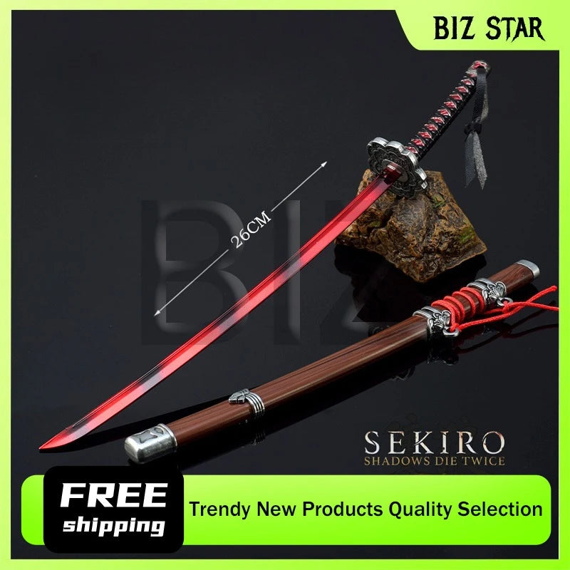 26cm/10.23in Sekiro Wolf katana knife Metal weapons props Game Peripherals Mini Japanese Katanas models Ornaments Boy Toys gifts