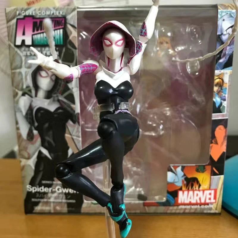 AMAZING YAMAGUCHI Spiderman Gwen Stacy Action Figure Spider Gwen PVC Model Spider-Man Across the Spider-Verse Miles Morales Toys
