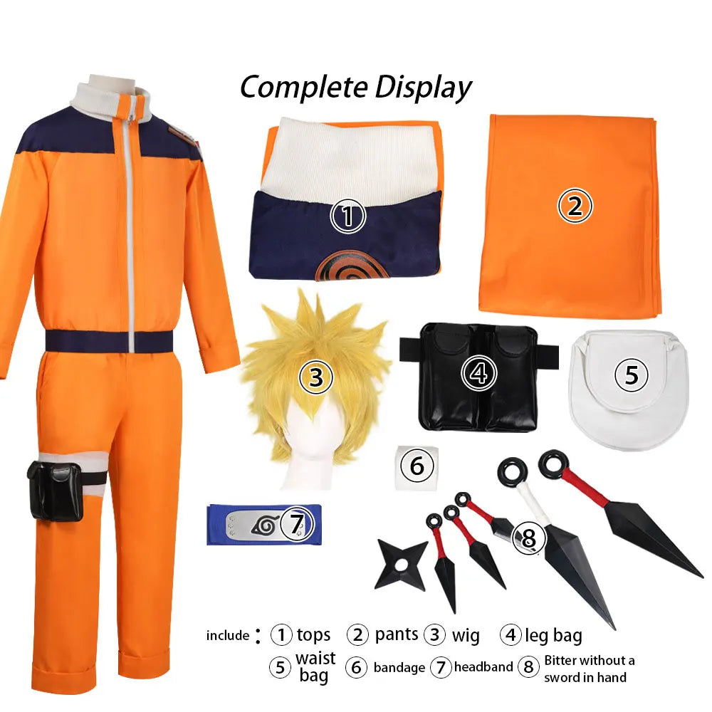 Cartoon Ninja Cosplay Costume Full Set With Props Accessories Japanese Anime Style