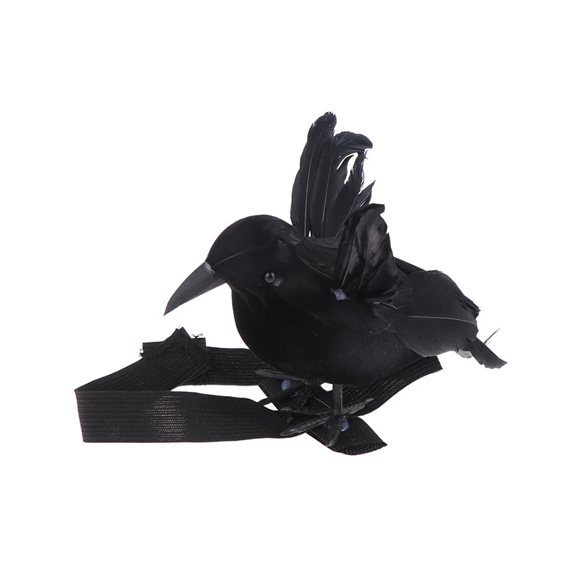 Black Crow Ornament with Shoulder Elastic Band - Halloween Party Cosplay Prop