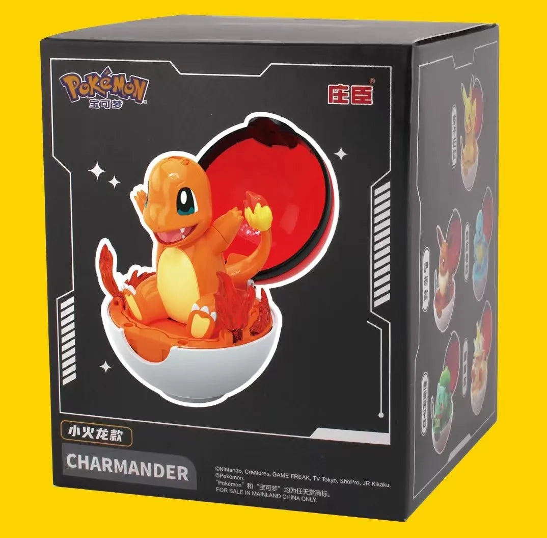 Pokemon  Genuine 6 Different Styles Toy Set Pokeball Pocket Monster Pikachu Eevee Charizard Gyarados Blastoise Figures Model