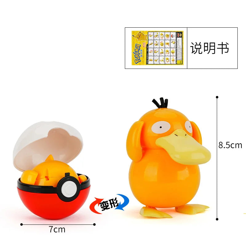 Anime Pokemon Figures Transformer Poke Ball Model Pikachu Charizard Blastoise Mewtwo Venusaur Gyarados Greninja Robot Toy Gift