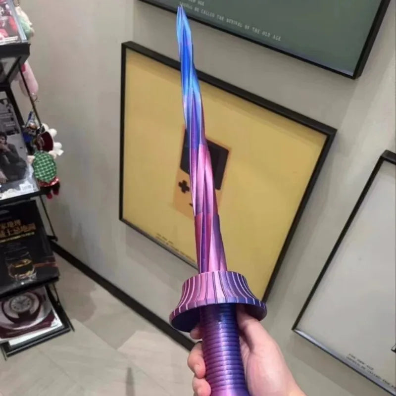 3D Print Gravity Retractable Swords Samurai Katana Sword Real Size Japanese Katana Fake Knife Cosplay Props Home Decoration
